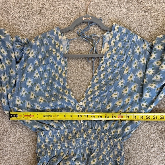 Jen’s Pirate Booty Women Medium Blue Floral Daydream Petit Mini Dress - Picture 13 of 16